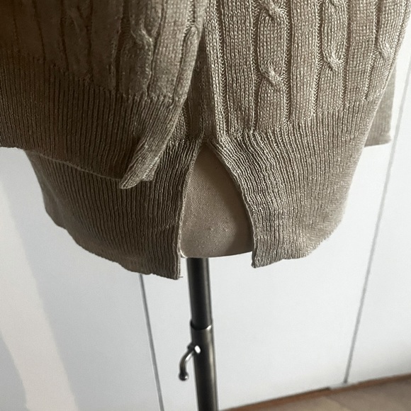 JCrew Tan Flax Linen Sweater S - Picture 4 of 5